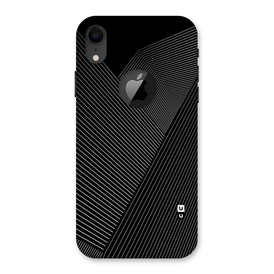 Aesthetic White Stripes Back Case for iPhone XR Logo Cut