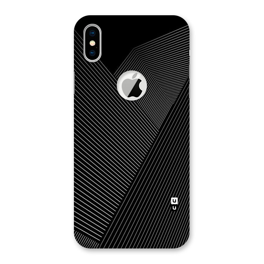 Aesthetic White Stripes Back Case for iPhone XS Logo Cut