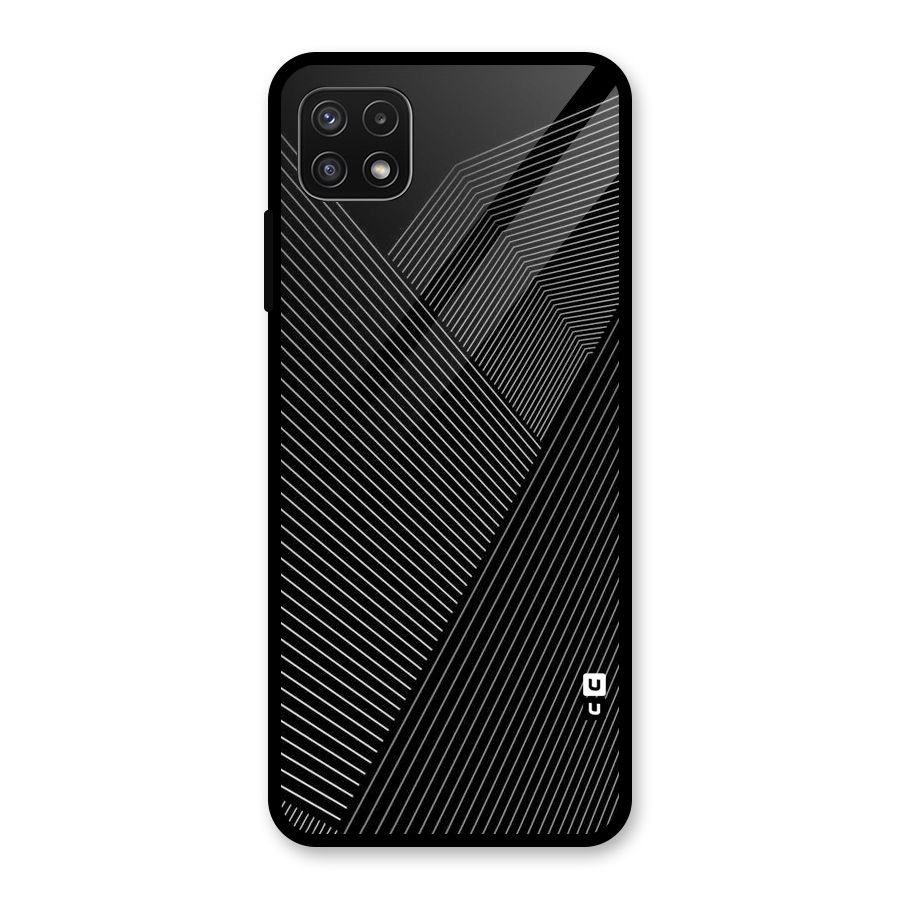 Aesthetic White Stripes Glass Back Case for Galaxy A22 5G