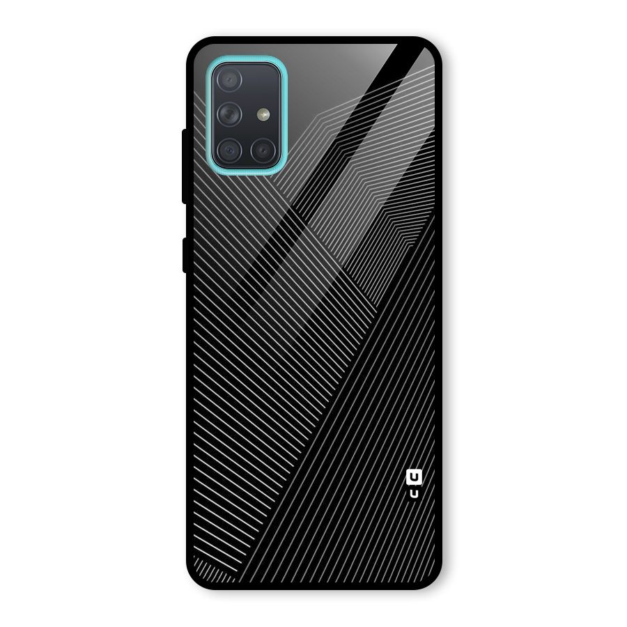 Aesthetic White Stripes Glass Back Case for Galaxy A71