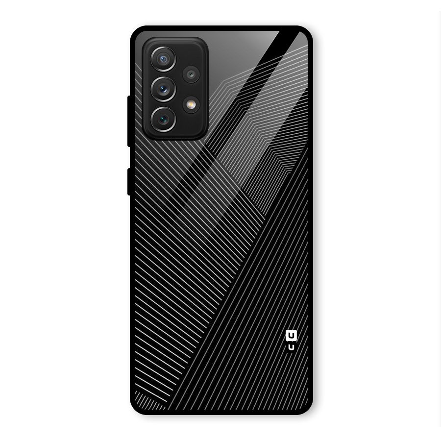 Aesthetic White Stripes Glass Back Case for Galaxy A72