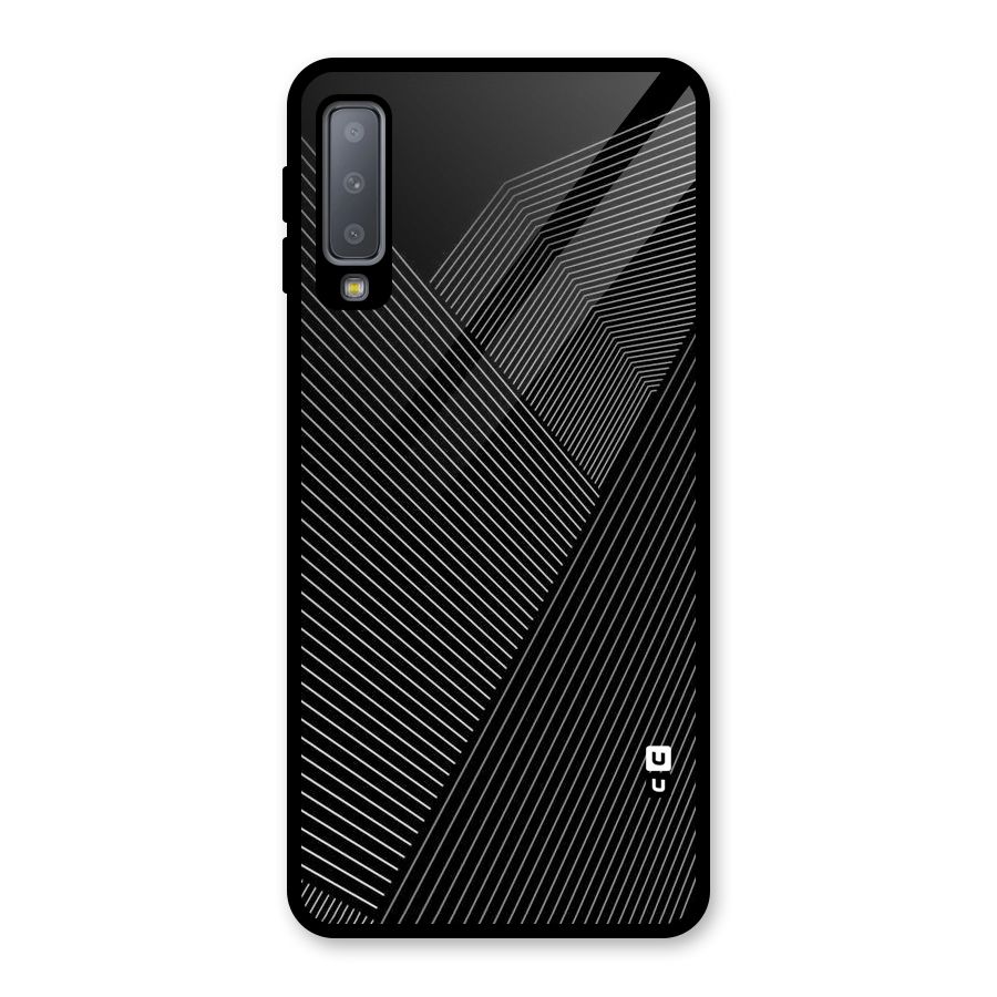 Aesthetic White Stripes Glass Back Case for Galaxy A7 (2018)