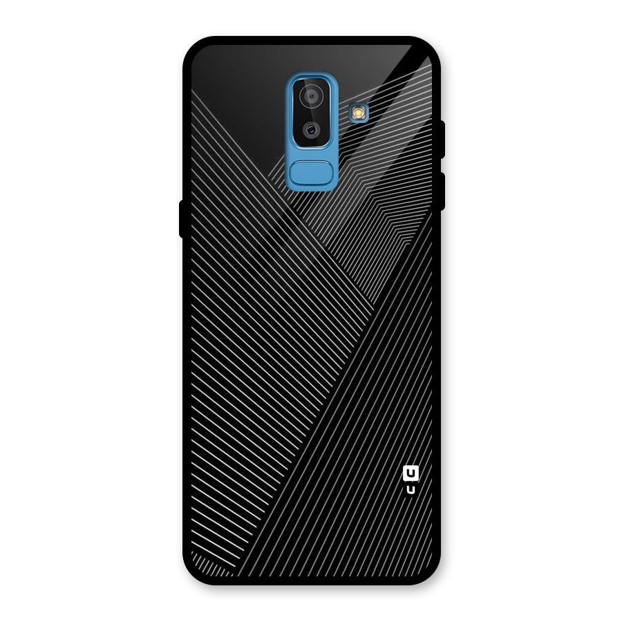 Aesthetic White Stripes Glass Back Case for Galaxy J8