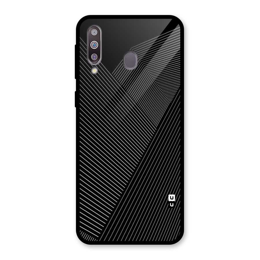 Aesthetic White Stripes Glass Back Case for Galaxy M30