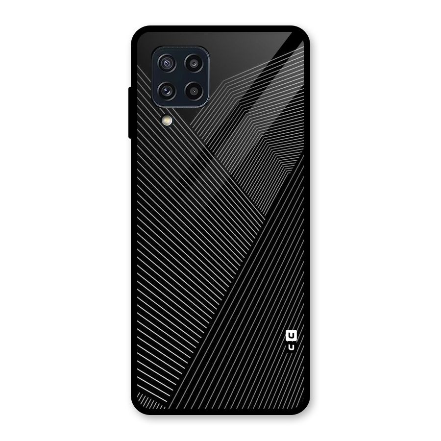 Aesthetic White Stripes Glass Back Case for Galaxy M32