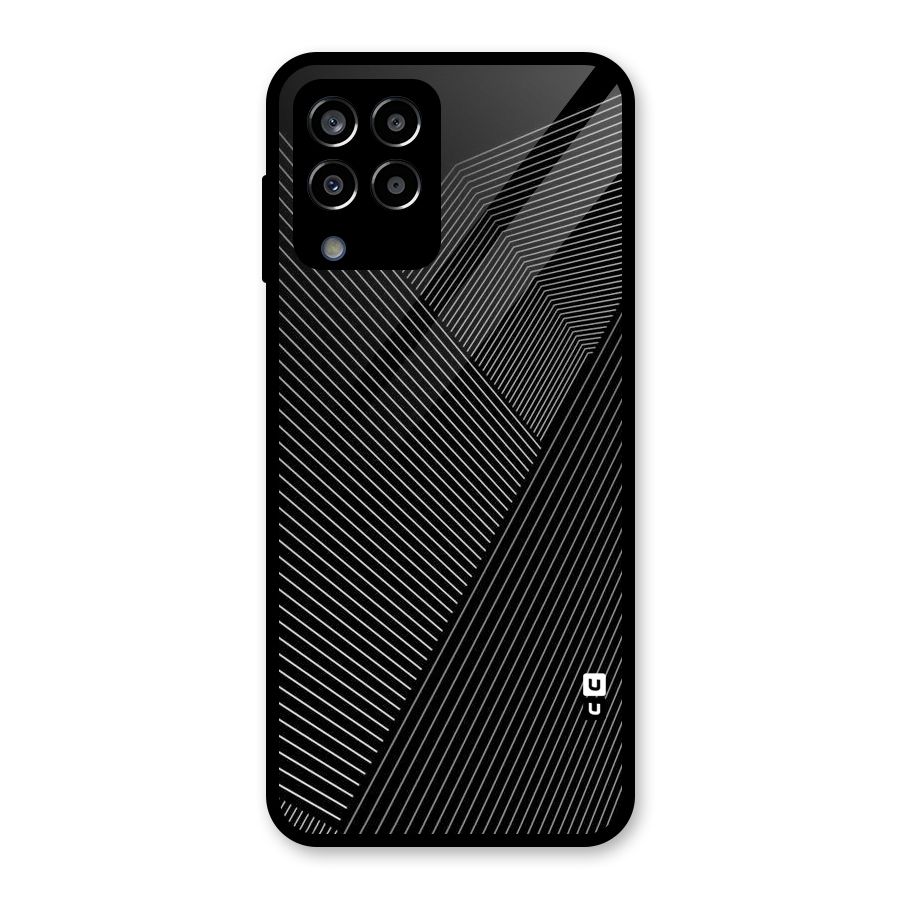 Aesthetic White Stripes Glass Back Case for Galaxy M33