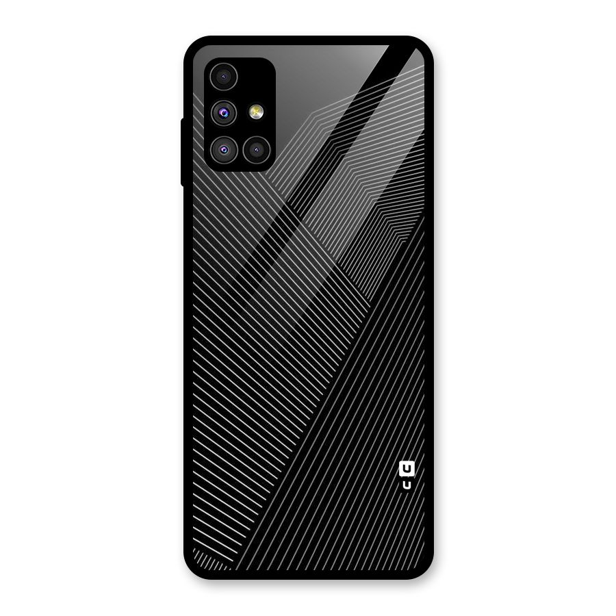 Aesthetic White Stripes Glass Back Case for Galaxy M51