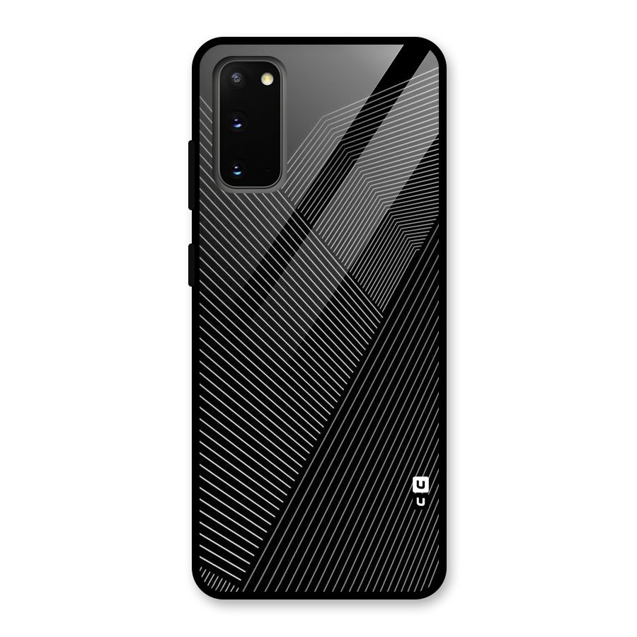 Aesthetic White Stripes Glass Back Case for Galaxy S20