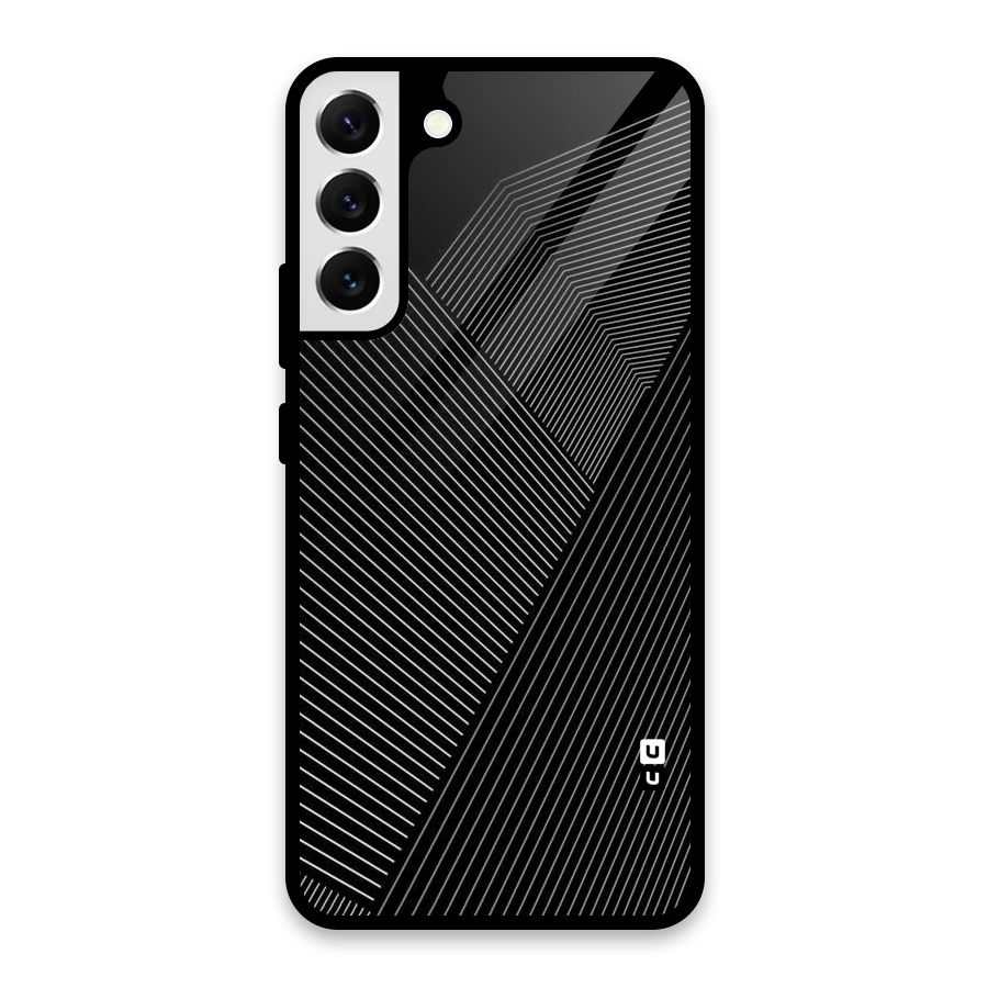 Aesthetic White Stripes Glass Back Case for Galaxy S22 Plus 5G