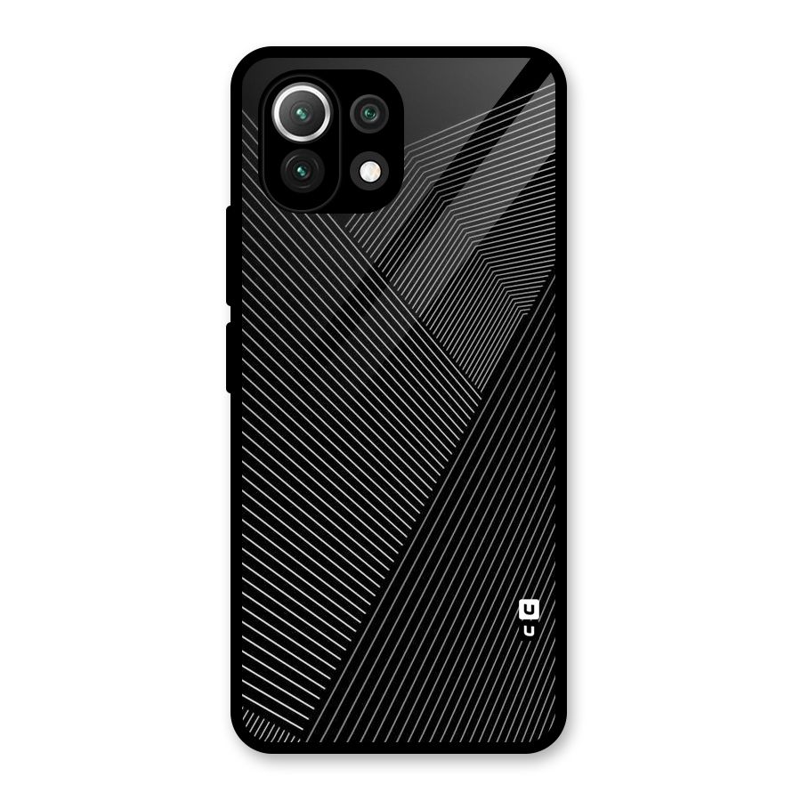 Aesthetic White Stripes Glass Back Case for Mi 11 Lite