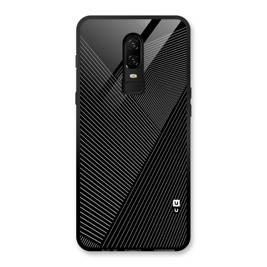 Aesthetic White Stripes Glass Back Case for OnePlus 6