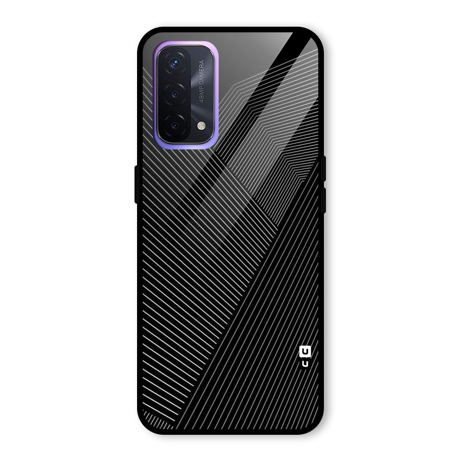 Aesthetic White Stripes Glass Back Case for Oppo A74 5G