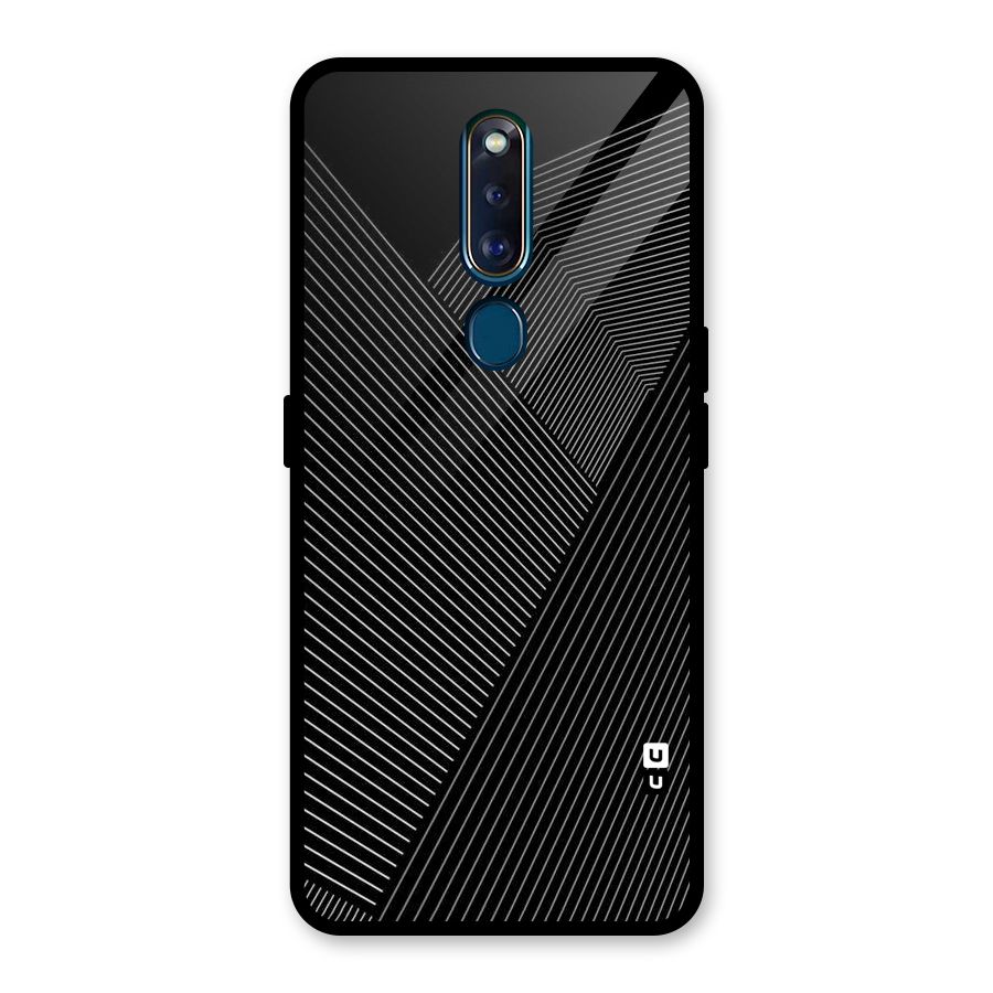 Aesthetic White Stripes Glass Back Case for Oppo F11 Pro