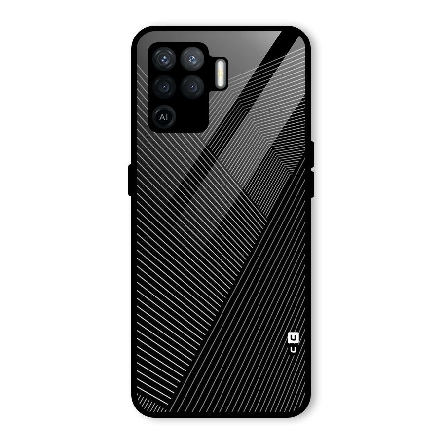 Aesthetic White Stripes Glass Back Case for Oppo F19 Pro