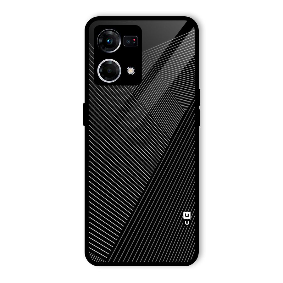 Aesthetic White Stripes Glass Back Case for Oppo F21 Pro 4G