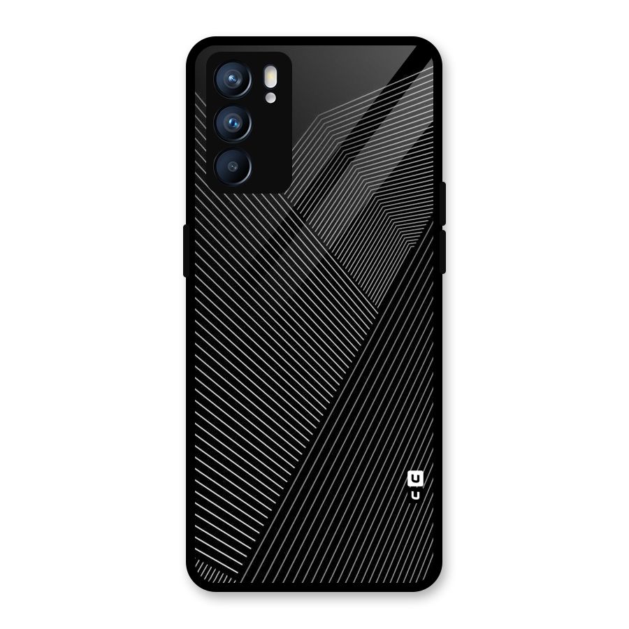 Aesthetic White Stripes Glass Back Case for Oppo Reno6 5G