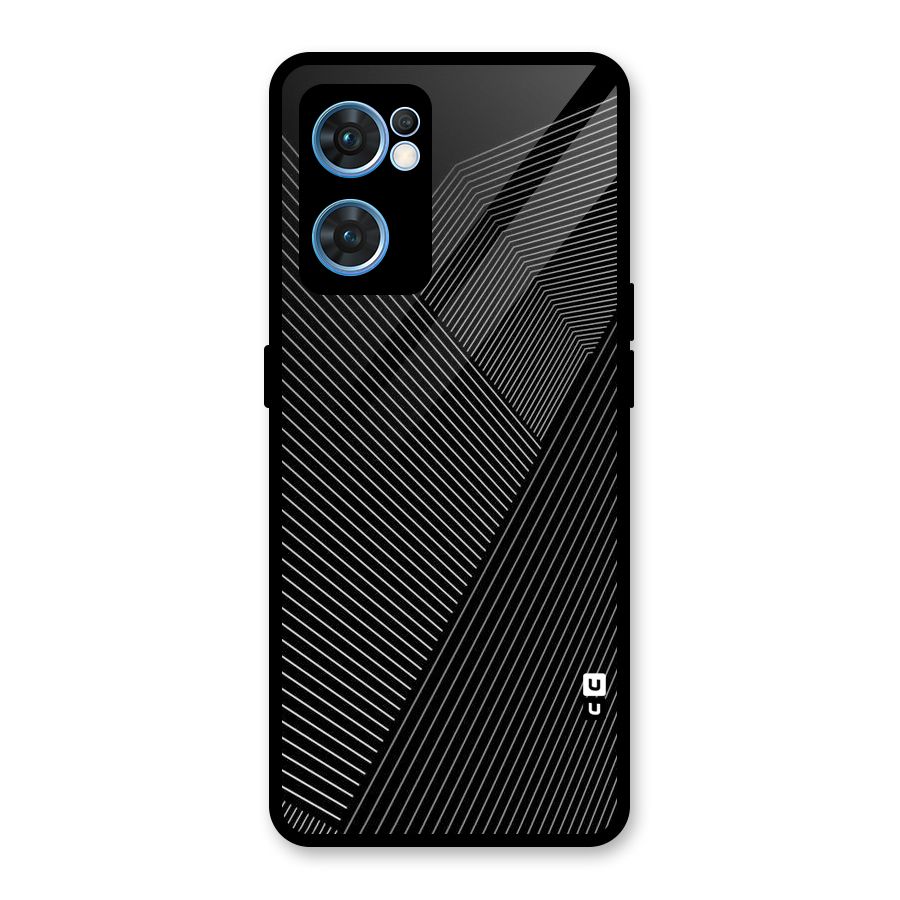 Aesthetic White Stripes Glass Back Case for Oppo Reno7 5G