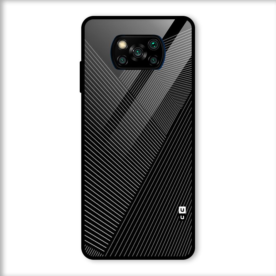 Aesthetic White Stripes Glass Back Case for Poco X3