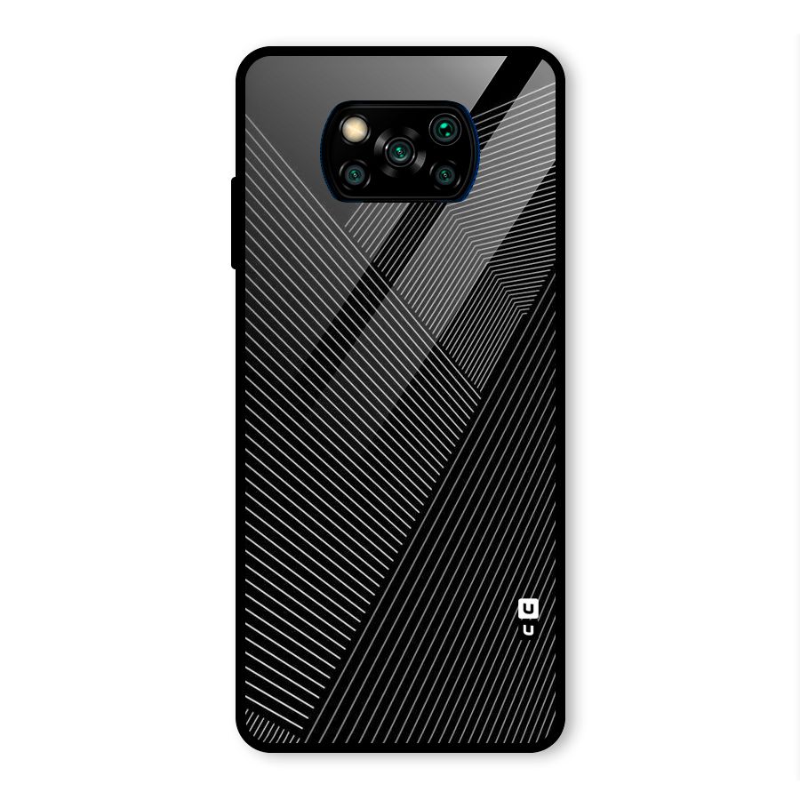 Aesthetic White Stripes Glass Back Case for Poco X3 Pro