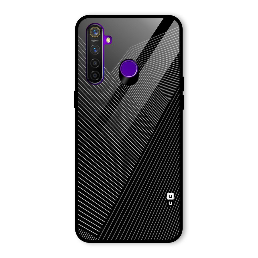 Aesthetic White Stripes Glass Back Case for Realme 5 Pro