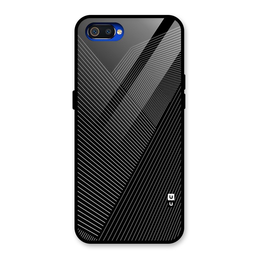 Aesthetic White Stripes Glass Back Case for Realme C2