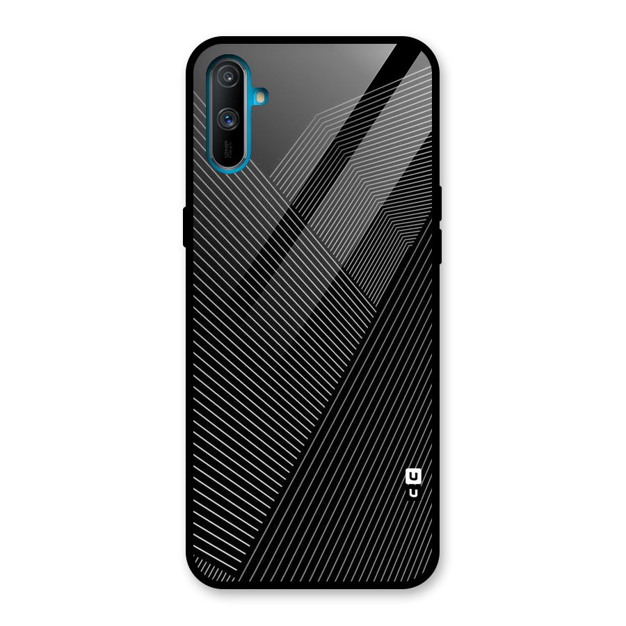 Aesthetic White Stripes Glass Back Case for Realme C3