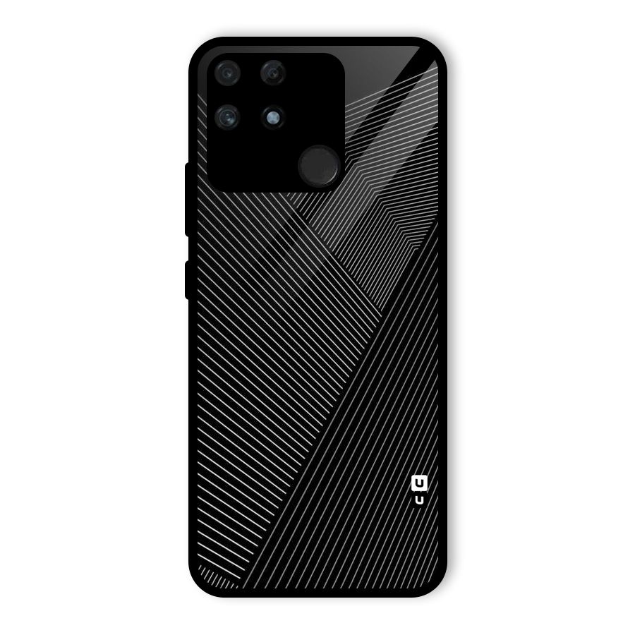 Aesthetic White Stripes Glass Back Case for Realme Narzo 50A