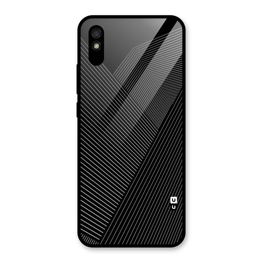 Aesthetic White Stripes Glass Back Case for Redmi 9A