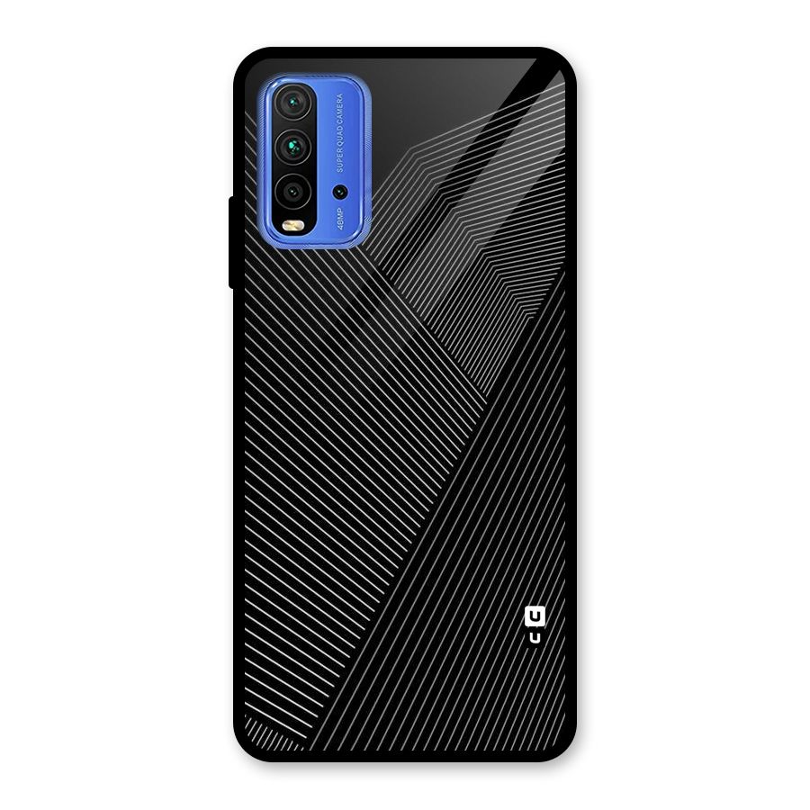Aesthetic White Stripes Glass Back Case for Redmi 9 Power