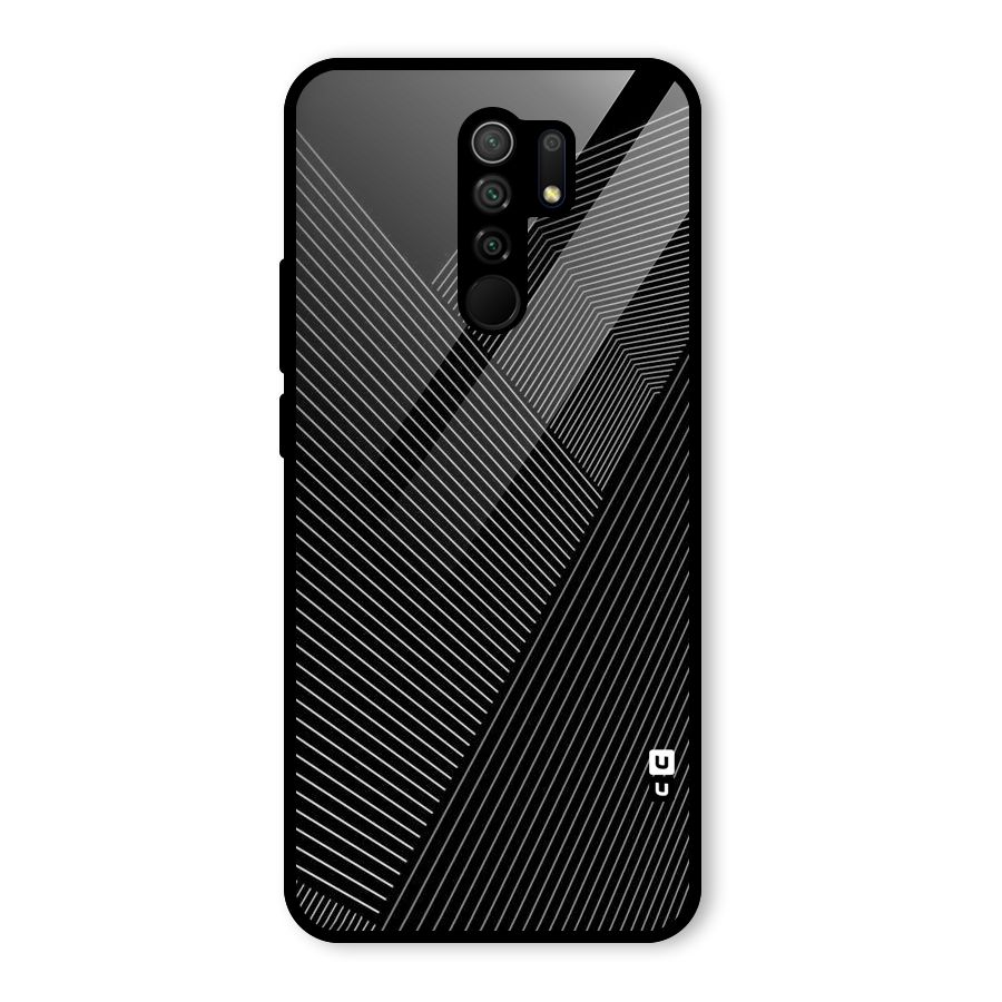 Aesthetic White Stripes Glass Back Case for Redmi 9 Prime