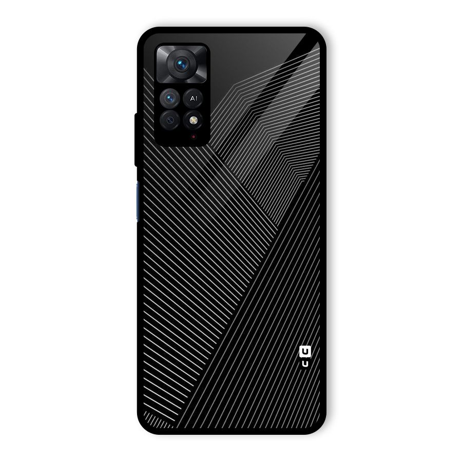 Aesthetic White Stripes Glass Back Case for Redmi Note 11 Pro