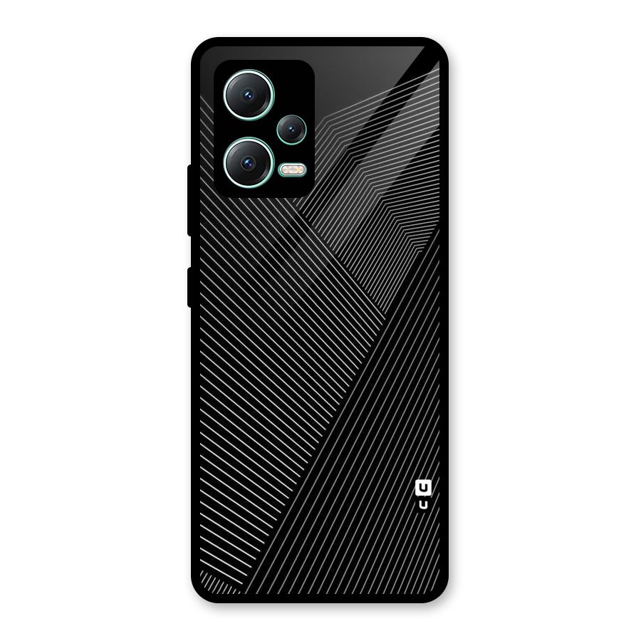Aesthetic White Stripes Glass Back Case for Redmi Note 12 5G