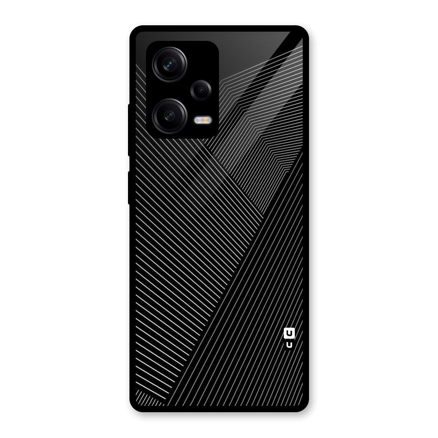 Aesthetic White Stripes Glass Back Case for Redmi Note 12 Pro