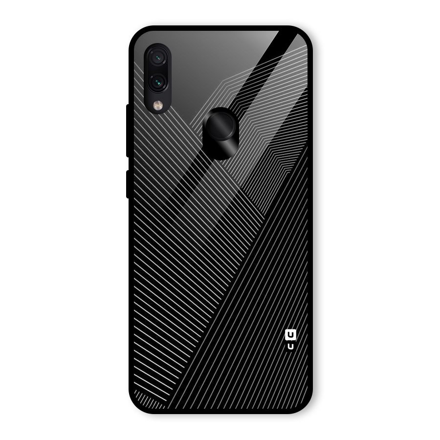 Aesthetic White Stripes Glass Back Case for Redmi Note 7S
