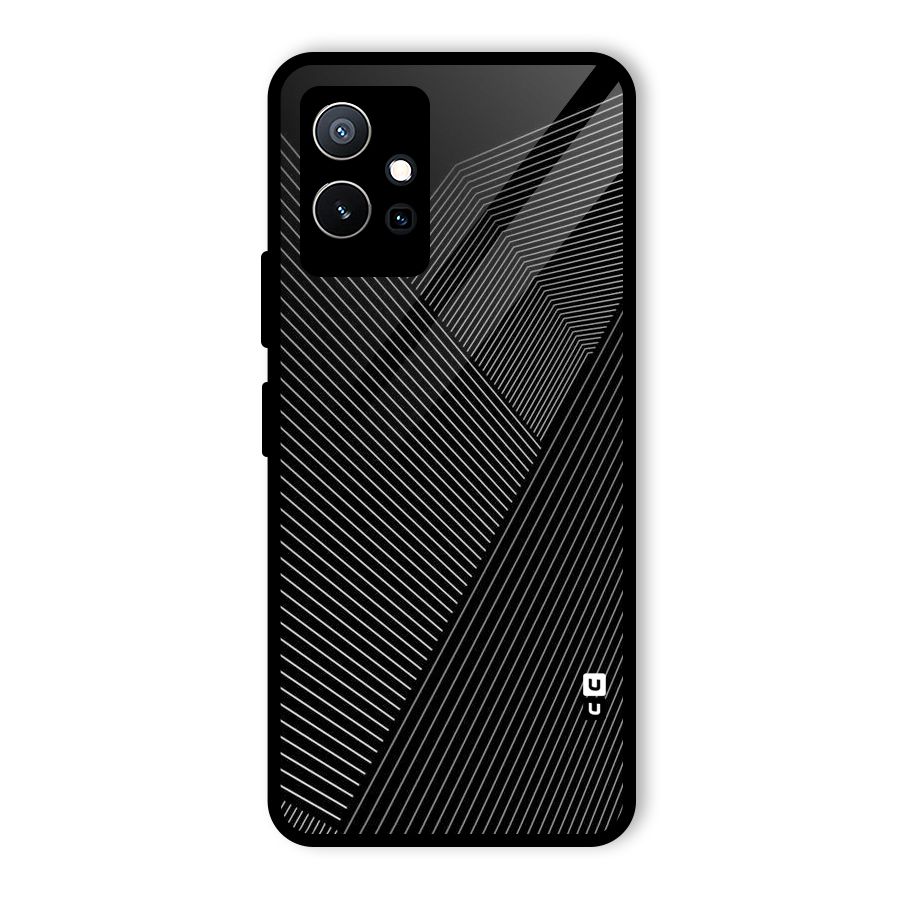 Aesthetic White Stripes Glass Back Case for Vivo T1 5G