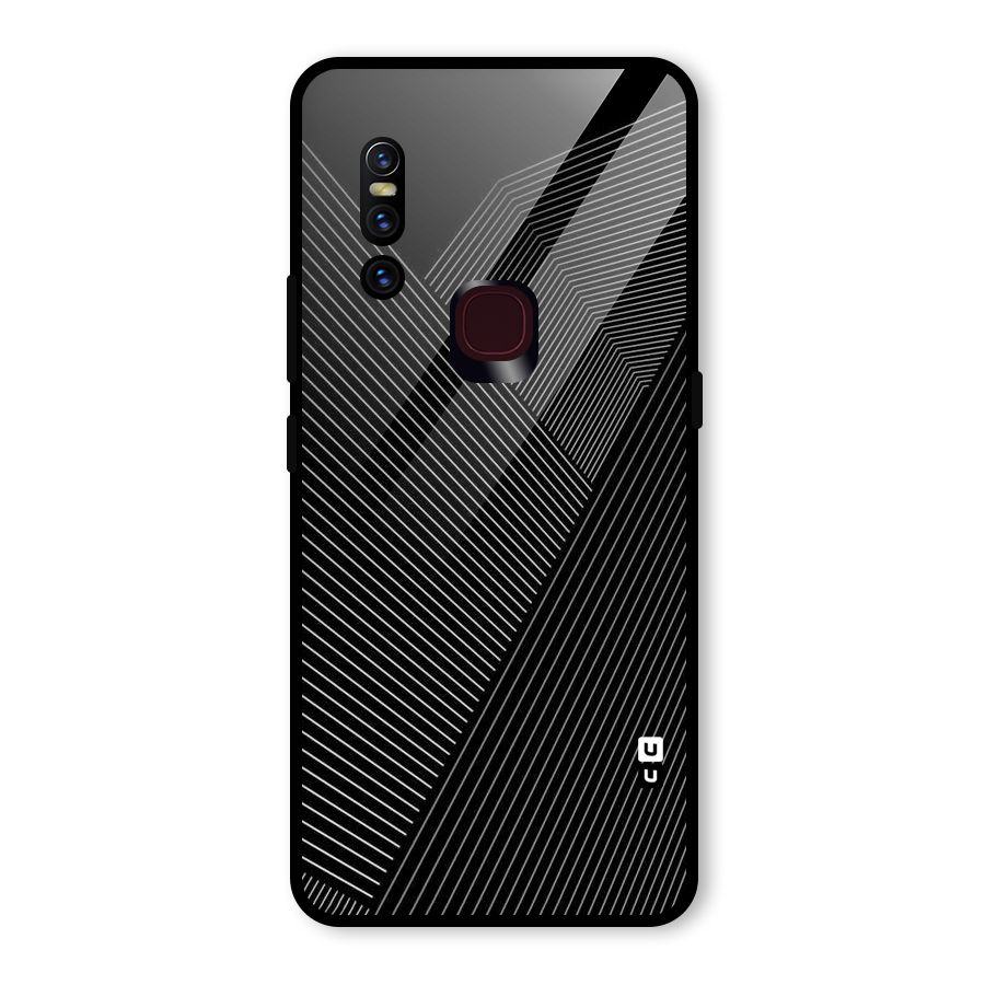 Aesthetic White Stripes Glass Back Case for Vivo V15