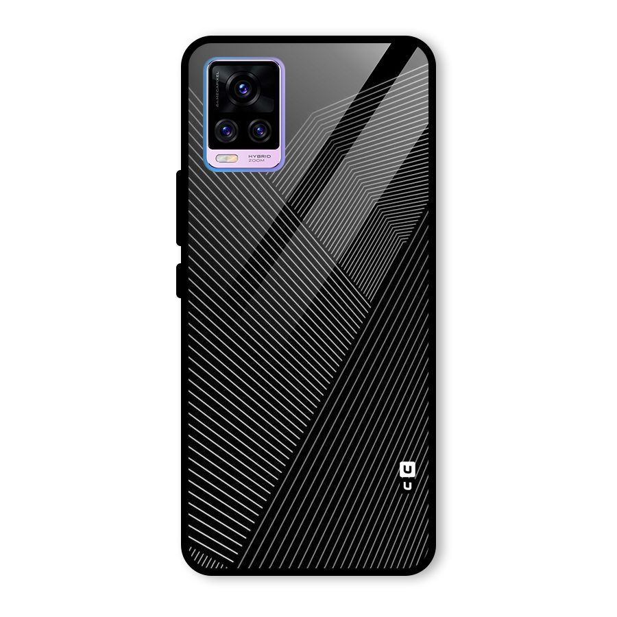 Aesthetic White Stripes Glass Back Case for Vivo V20 Pro