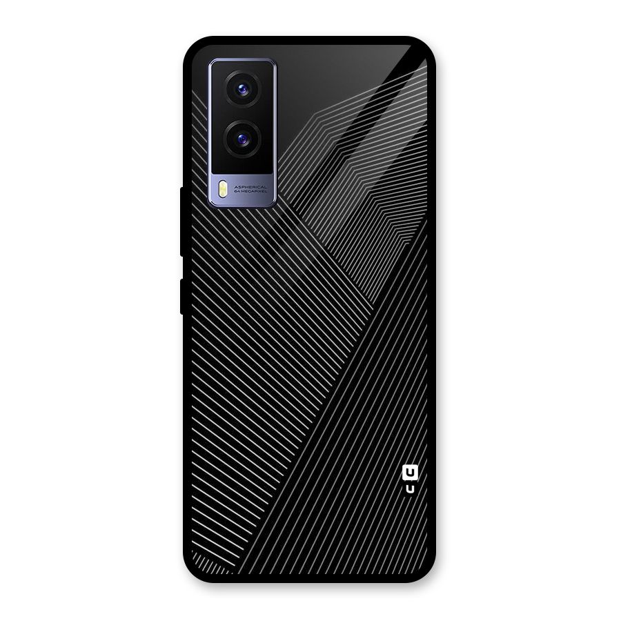 Aesthetic White Stripes Glass Back Case for Vivo V21e 5G