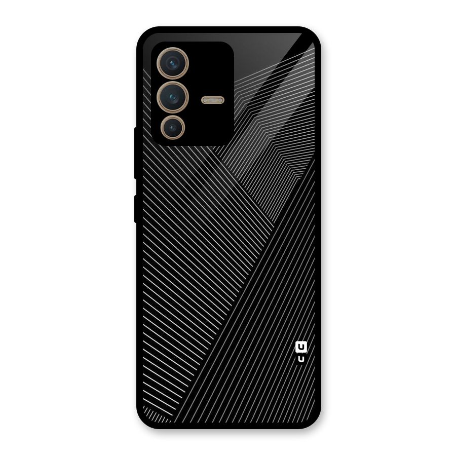 Aesthetic White Stripes Glass Back Case for Vivo V23 5G