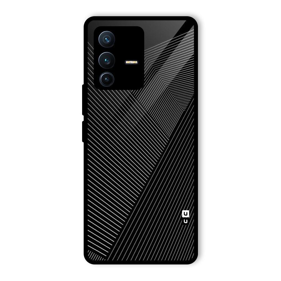 Aesthetic White Stripes Glass Back Case for Vivo V23 Pro
