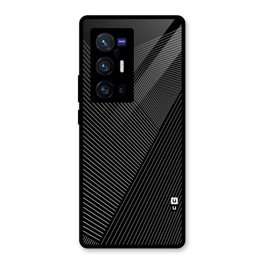 Aesthetic White Stripes Glass Back Case for Vivo X70 Pro Plus