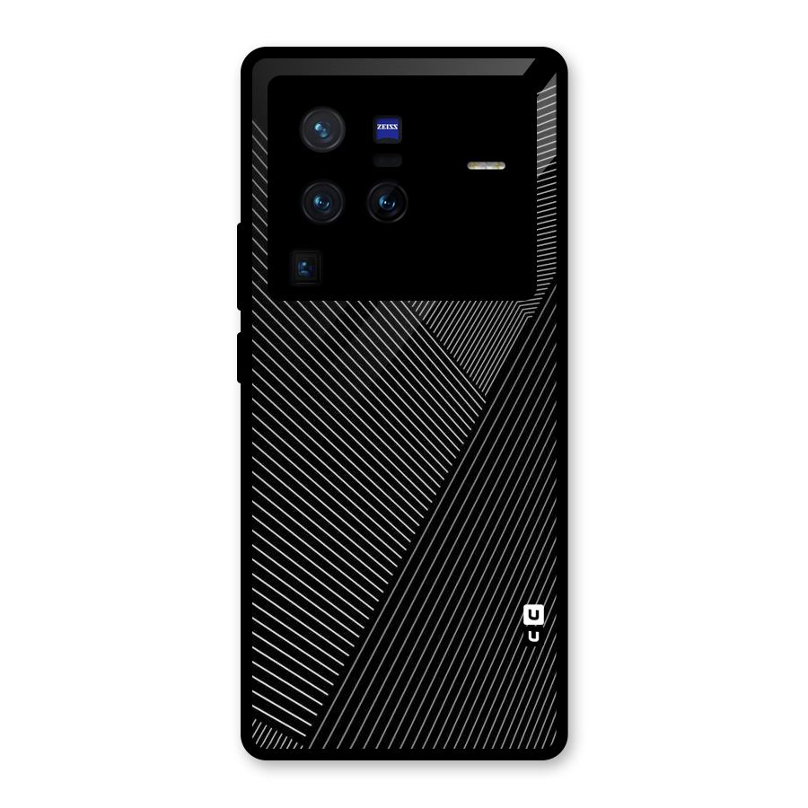 Aesthetic White Stripes Glass Back Case for Vivo X80 Pro