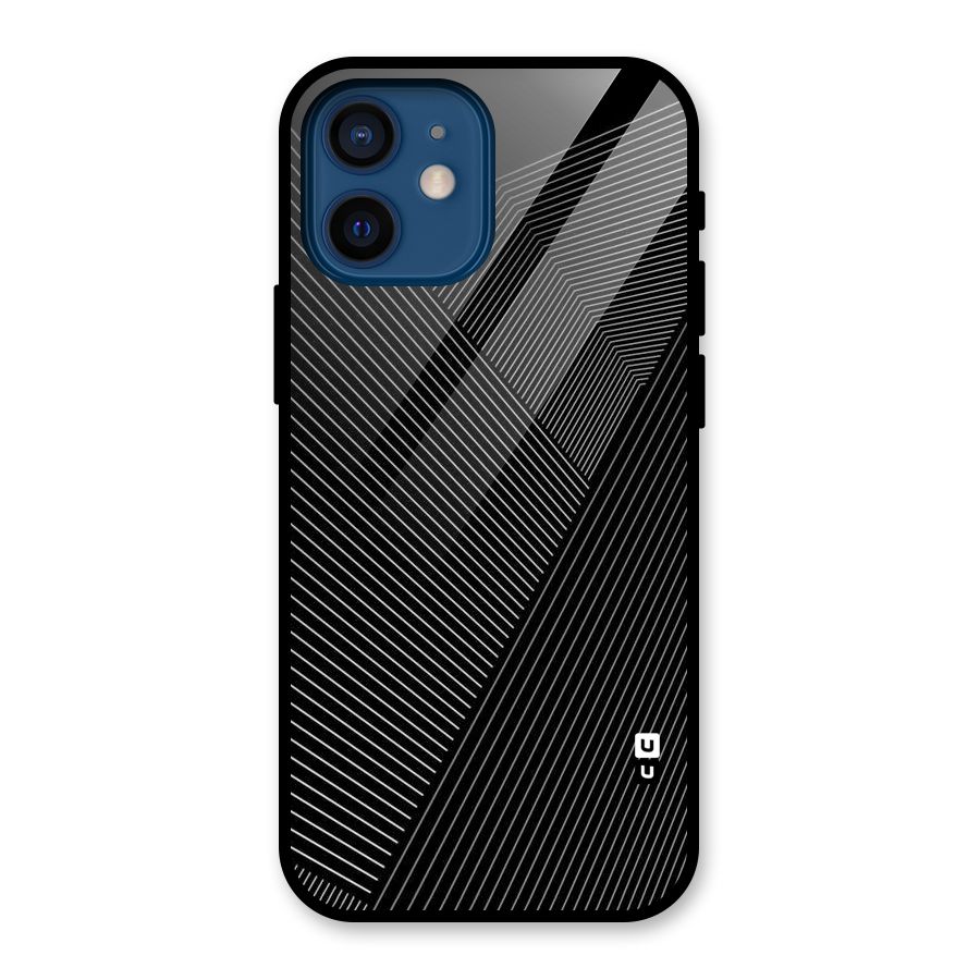 Aesthetic White Stripes Glass Back Case for iPhone 12 Mini