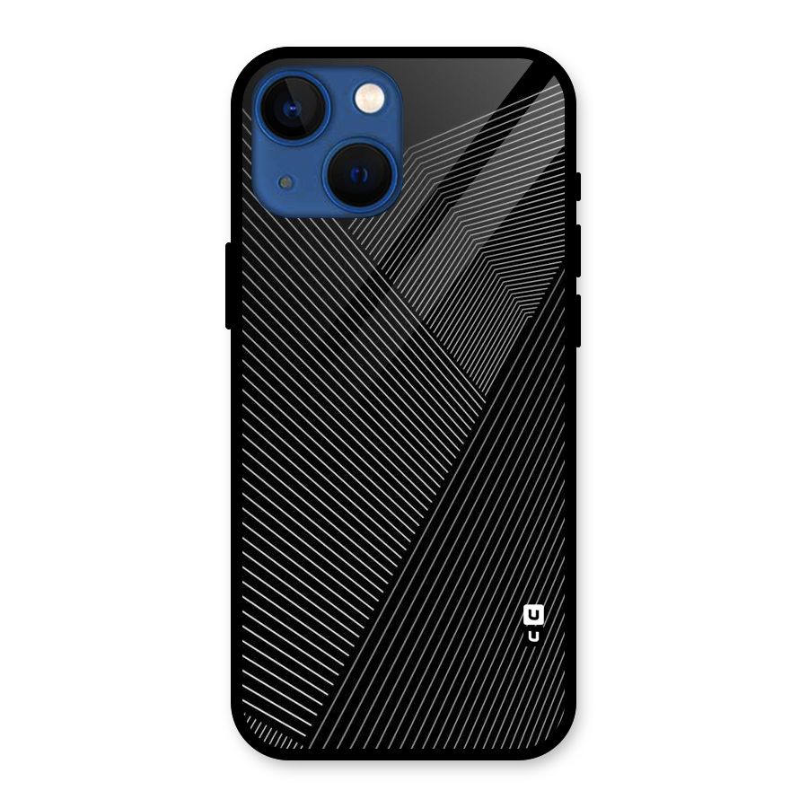 Aesthetic White Stripes Glass Back Case for iPhone 13 Mini