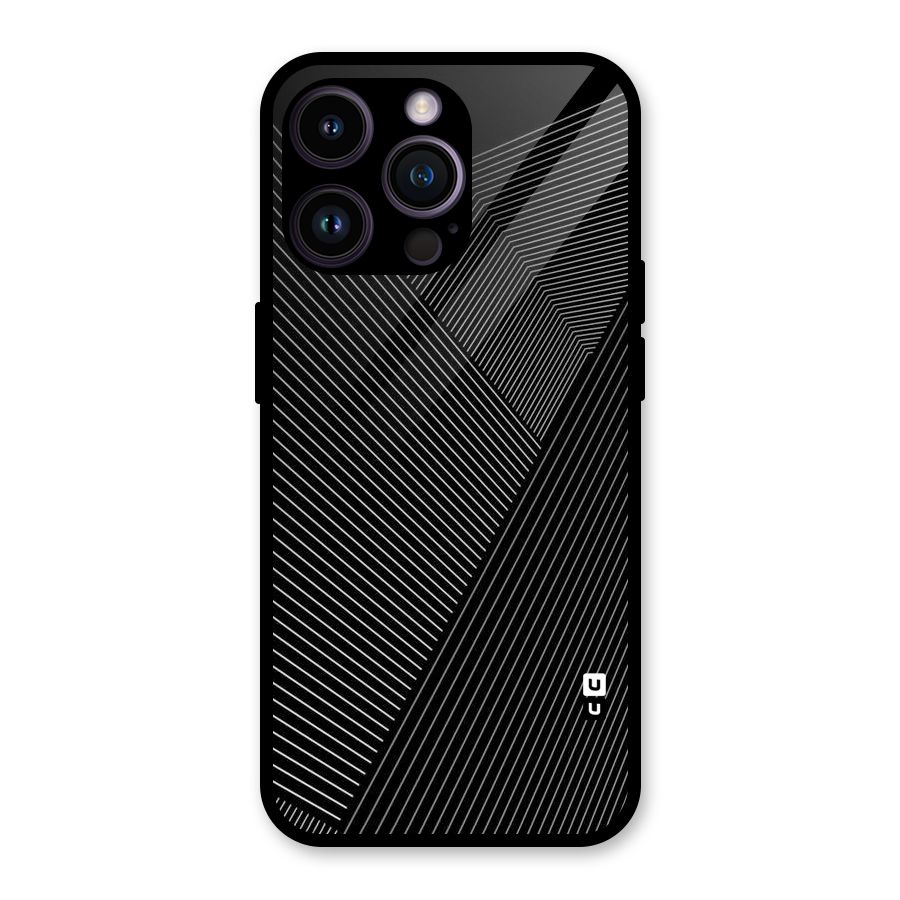 Aesthetic White Stripes Glass Back Case for iPhone 14 Pro Max
