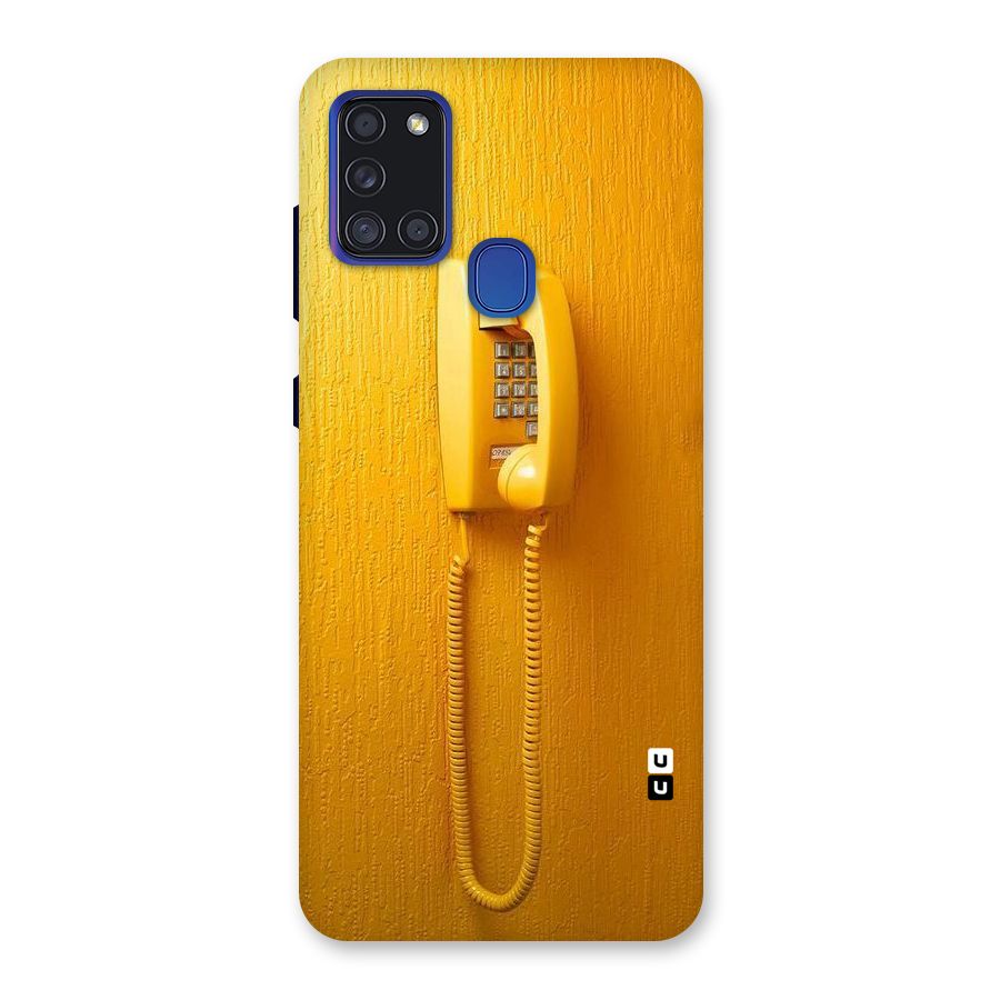 Aesthetic Yellow Telephone Back Case for Galaxy A21s