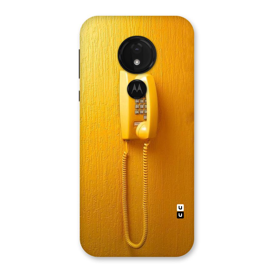 Aesthetic Yellow Telephone Back Case for Moto G7 Power