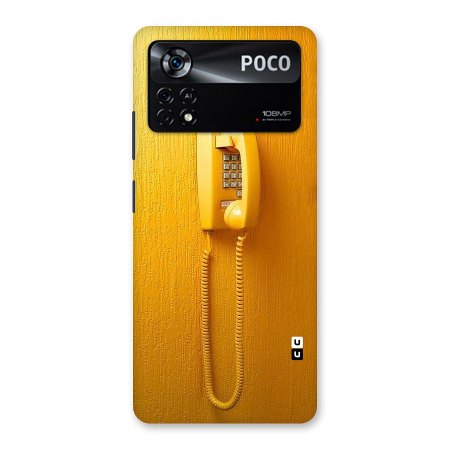 Aesthetic Yellow Telephone Back Case for Poco X4 Pro 5G