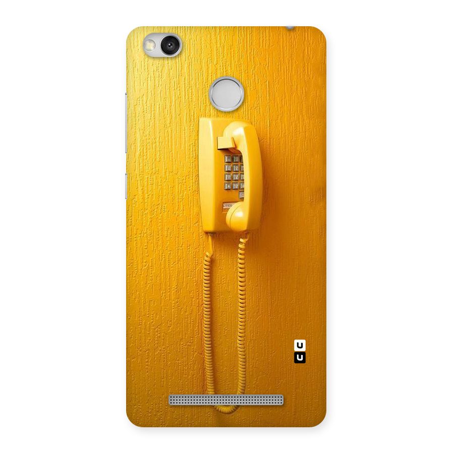 Aesthetic Yellow Telephone Back Case for Redmi 3S Prime