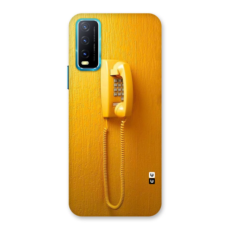 Aesthetic Yellow Telephone Back Case for Vivo Y20A